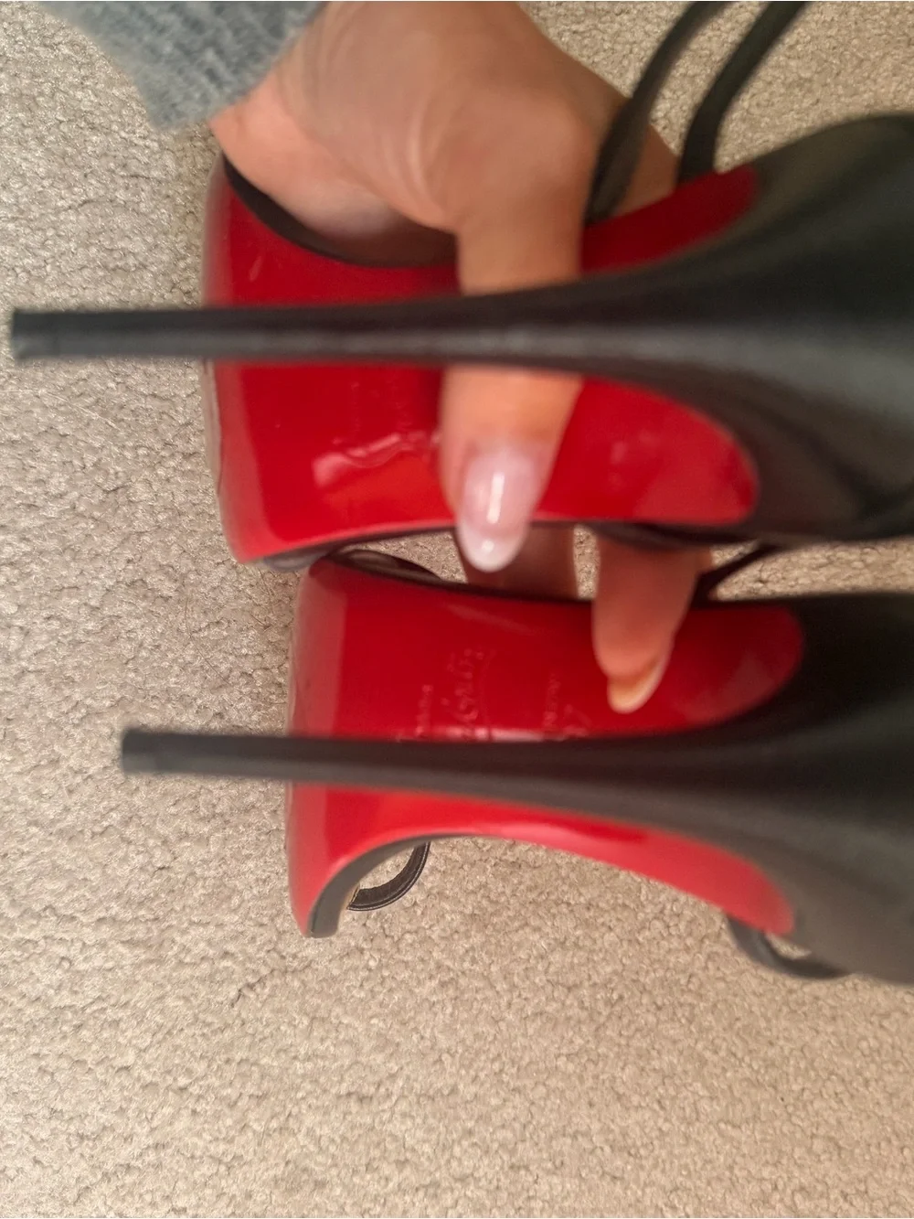 Christian Louboutin Black Strappy Leather Heels